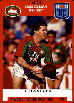 1991 Stimorol NRL #149 Craig Coleman Front